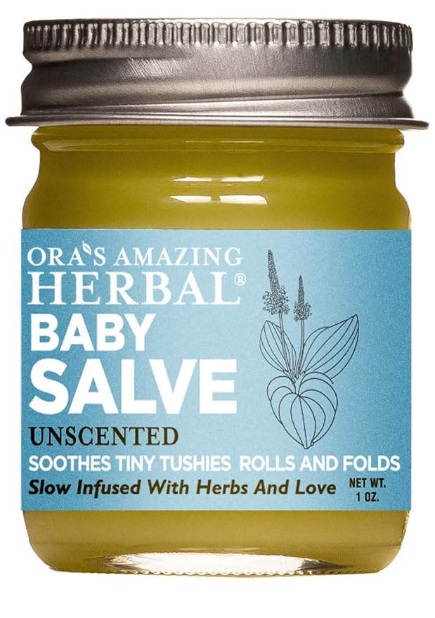 Baby Salve, Diaper Balm Ointment, Newborn Salve, Natural Baby Cream with Calendula, 1 oz Travel Size, Ora's Amazing Herbal