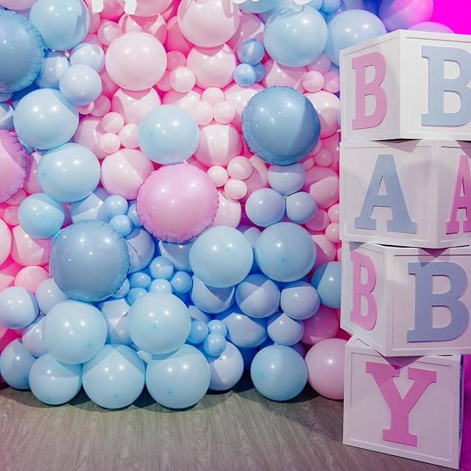 RUBFAC Pink Balloons 129pcs Light Pastel Pink Balloon Different Sizes 18 12 10 5 Inch for Garland Arch Birthday Party Baby Shower Gender Reveal Wedding Anniversary Easter Decoration
