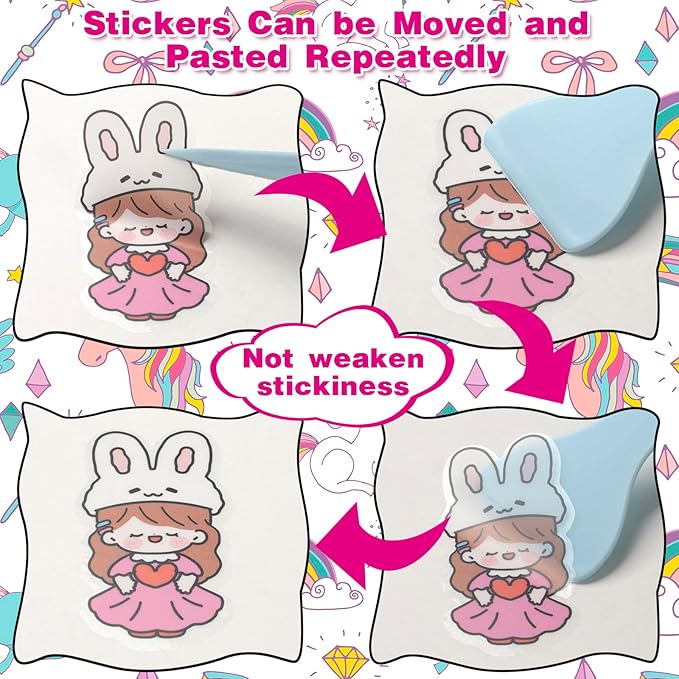 Reusable Sticker Book 60 Sheets, Sticker Collecting Book Album, Reusable Sticker Album,Sticker Organizer,Blank Sticker Book for Adults Children,Sticker Keeper Book with Tweezer and Spatula,A5