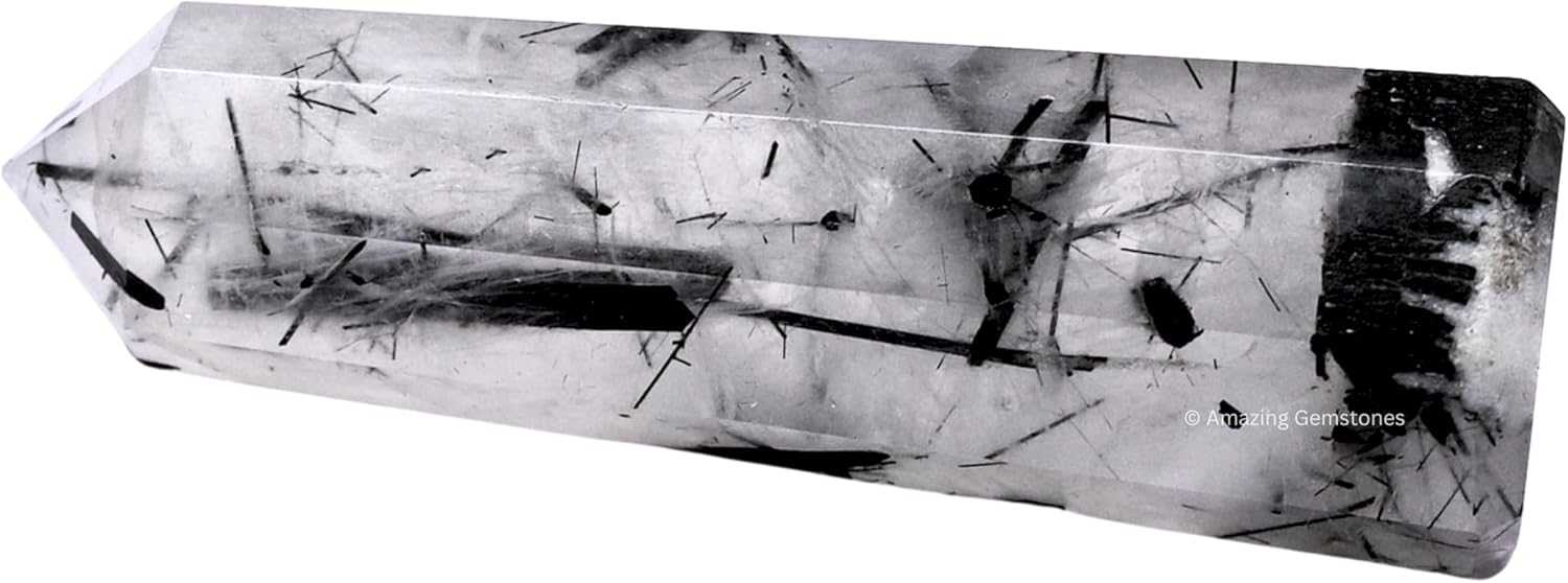 Amazing Gemstone Black Rutilated Quartz Crystal Towers ~ Natural Healing Crystal Point Obelisk for Reiki Healing & Crystal Grid (2" to 3" Inch)