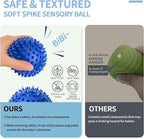 Soft Spiky Sensory Balls - Textured Geometric Shapes for Babies' Sensory Development, Massage Sensory Balls for Toddlers 1-3 Multicolor Bath Gifts Montessori Toys Baby Balls 6 to 12 Months