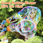 Bubble Machine Gun, Dinosaur Bubble Blower Bubbles Toy for Kids and Toddlers Bubble Maker Christmas Birthday Party Gift for Boys Girls 3 4 5 6 7 8 9(Blue)