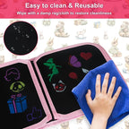 Erasable Doodle Set for Kids - Magic Drawing Book with 12 Watercolor Pens, 14 Pages - Road Trip Car Game Writing Painting Set for Boys and Girls (Rabbit)