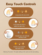 JolyWell Baby Night Light for Kid, Portable Egg Nightlight with Stable Charging Pad, Touch Nursery Night Lamp for Breastfeeding, Toddler Night Light for Bedroom, Timer Setting, ABS+PC, White-2