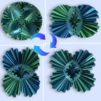 Gear Ball, Gear Sphere 3D Printed Gear Ball Fidget Toy Spin Ball, GearSphere Desk Toy, Stress Ball, Fidget Ball, Gear Toy for Stress and Anxiety Relaxing (Laser Blue Green)