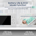 Babysense Baby Monitor with 2 Cameras and Audio 4.3", Non Wifi Baby Monitor, Dual Split Screen, Portable Double Sleep Video Monitoring, Auto Night Vision & Light, Lullabies & White Noise Two-Way Audio