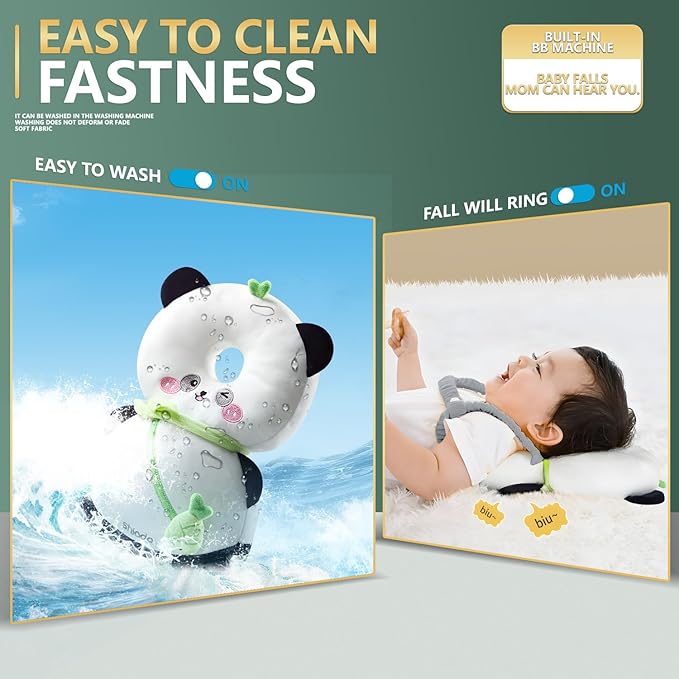 Baby Head Protector,Adjustable Baby Head Protection Backpack (Panda)