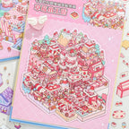 Sticker Therapy 3D Scenes – 6 Sets Large Size DIY 3D Sticker Scene with Tweezer for Adults & Kids Relief Stress Pass The Time, Cute Miniature House & Room Material Collection Book 01