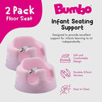 Bumbo Infant Floor Seat Baby Sit Up Chair and Sitting Support for 3 to 12 Months Old with 3 Point Adjustable Safety Strap, 2 Pack, Cradle Pink