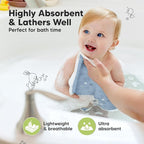 6-Pack Cotton Baby Washcloths for Newborn - Organic Cotton Muslin Soft Wash Cloths for Babies, Infant, Kids, Toddler Towels for Boy, Girl, Super Absorbent Face Cloths, Scratch-free Baby Rags (Vessels)