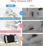 Nursing Pillow for Breastfeeding, Breastfeeding Essentials for Newborn, More Support for Mom and Baby, with Adjustable Waist Strap and Removable Cotton Cover (Small Leaves)