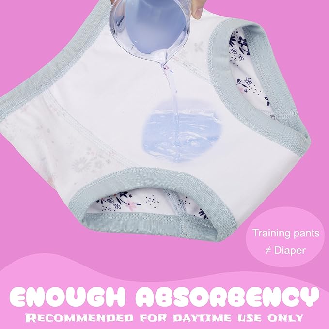 BIG ELEPHANT 10-Packs Training Underwear Absorbent Toddler Potty Trained Pants for Boys and Girls, 12 Months - 9 Years