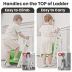 Primlect Space-Saving Potty Training Seat with Ladder, Adjustable Step and Toilet Seat Height, Top Handles for Easy Climbing, Easy to Carry, Portable Toddler Toilet Trainer for Small Bathrooms