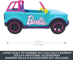 Barbie Hot Wheels RC SUV, Remote-Control Vehicle That Fits 2 Fashion Dolls & Accessories, Includes Kid-Applied Stickers for Customization