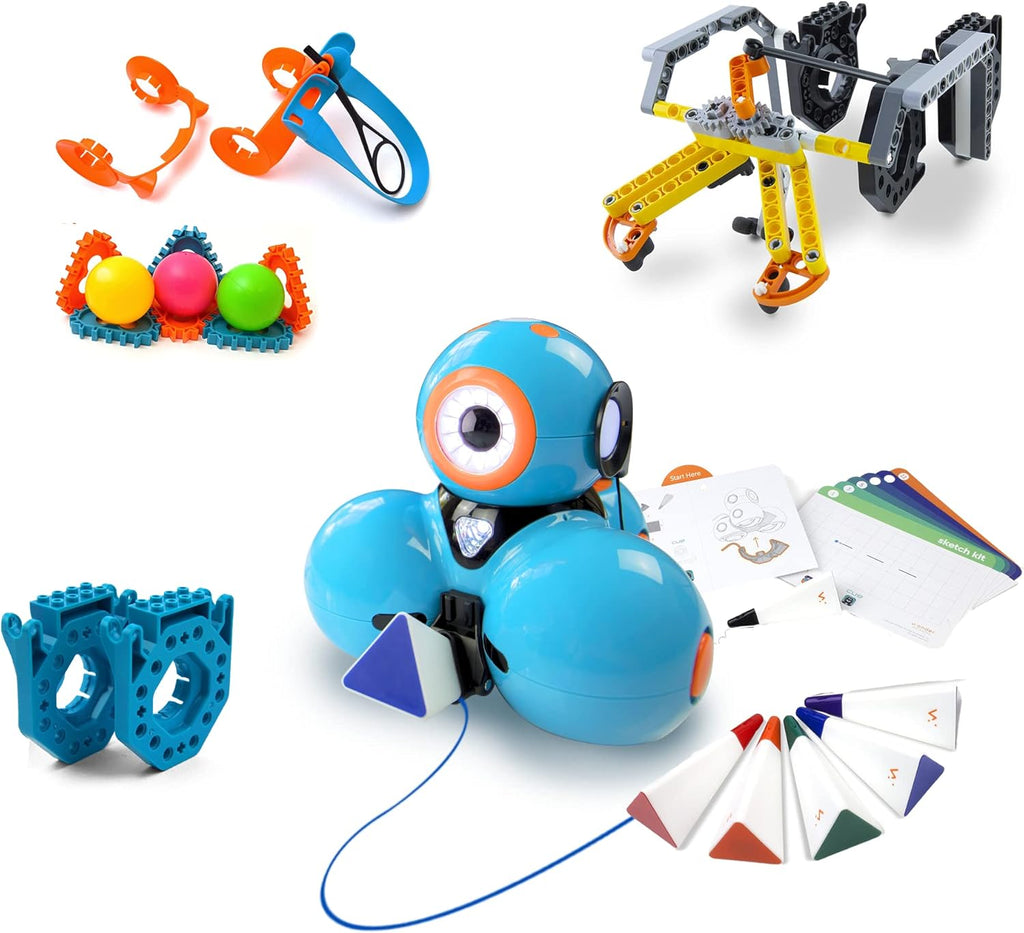Dash Robot Wonder Pack – Coding Educational Bundle for Kids 6+ – Free STEM Apps with Instructional Videos - Launcher Toy, Sketch Kit Drawing, Gripper Building