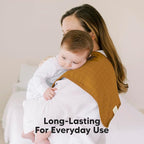 5-Pack Cotton Muslin Burp Cloths Baby Girls, Boys - Soft & Absorbent Spit Up Burp Rags, Large Muslin Towel, Cotton Wash Cloths for Babies, Newborn, Infant, No Shrink, Durable, Neutral (Eclipse)