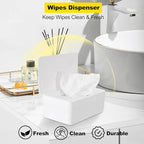 Wipes Dispenser Compatible with Cottonelle, Refillable Wipe Holder, Flushable Wipes Container with Sealing Design Lid, Keeps Wipe Fresh and Clean, Non-Slip, Easy to Pull Out, for Home, Car, Bathroom
