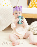 doboi 20pcs Baby Headbands and Hair Bows Set - 4 Inches Nylon Headbands with Bows for Newborns, Infants, Toddlers and Girls