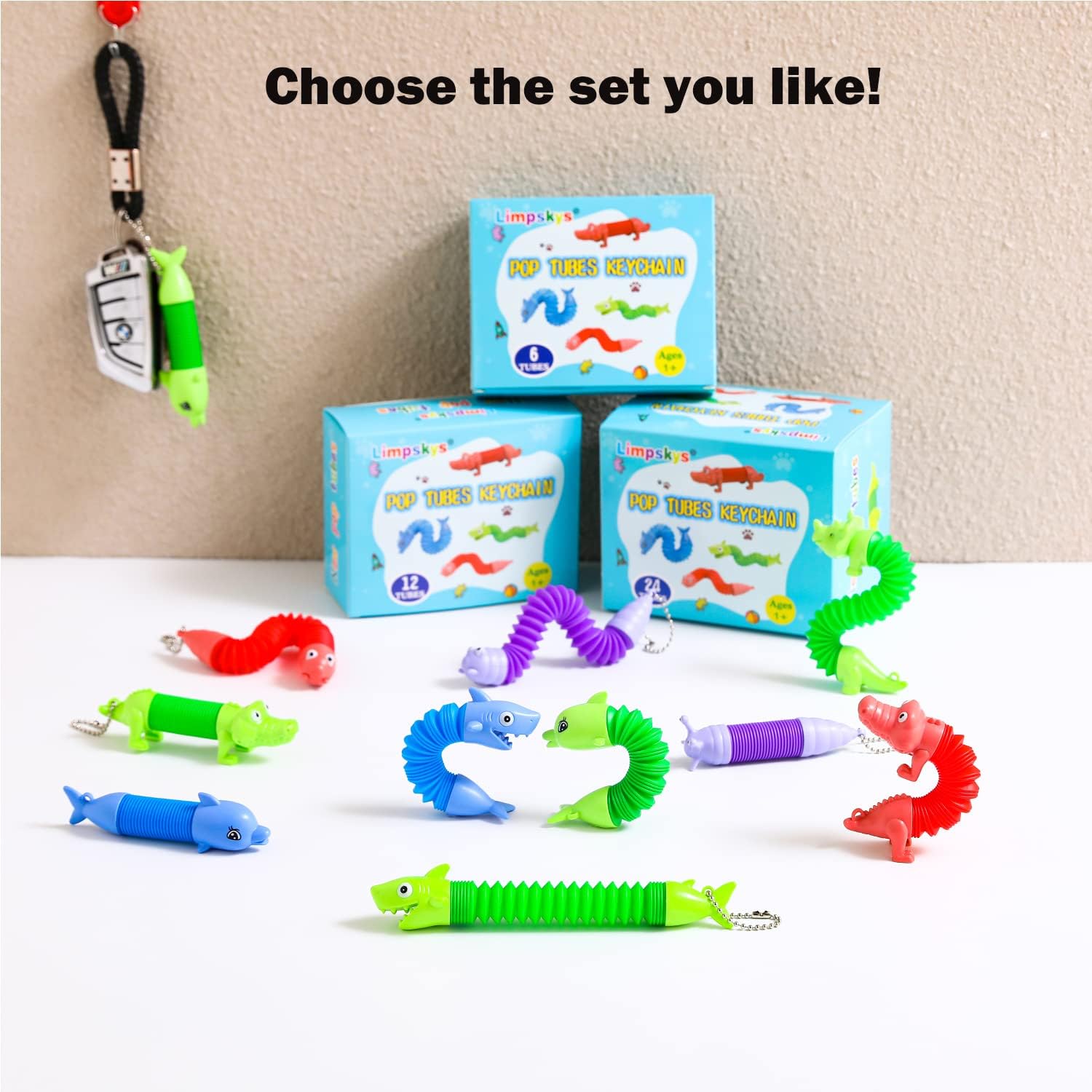 Animal pop Tubes,Toys for Kids,Toddler Travel Toys,Toddler Sensory Toys,figette Toys,Fidget Toys for Kids,Small Toys,Treasure Box prizes,Little Toys,Small Toys for Kids prizes