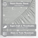 Baby Changing Pad Cover 2-Pack for Boys, Girls (Galaxy, Moon and Stars) - Premium Fitted Sheets Baby Diaper Changing Table Cover - Buttery Soft Cotton Blend