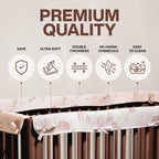 Stéphen House Ultra Soft Crib Rail Guard for Teething Double Thickness for Edge Protection for Top Rail 100% Cotton Lining Fits Standard Baby Cribs Easy to Clean Upgraded 4 Piece Set
