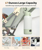 Portable Bottle Warmer 17oz Large Capacity Bottle Warmer for Travel, Fast Heating for Breast Milk Formula and Milk, Suitable for Baby Outdoor Airplane and Car Green5