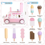 Asweets Wooden Baby Push and Pull Walker with Wheels, Learining Acticity Walker for Boys & Girls, Multiple Activities Center, Develops Motor Skills & Stimulates, 17.3''L x 9.1''W x 18.1''H