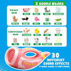 Voice Changer Toy for Kids 5-7: Animal Sounds Horn 30 Fun Sound Effects & Lights Voice Changer Device Kids Hunting Toys Nature Exploration Outdoor Toys for Boys Girls Ages 3-8 Olds, Pink