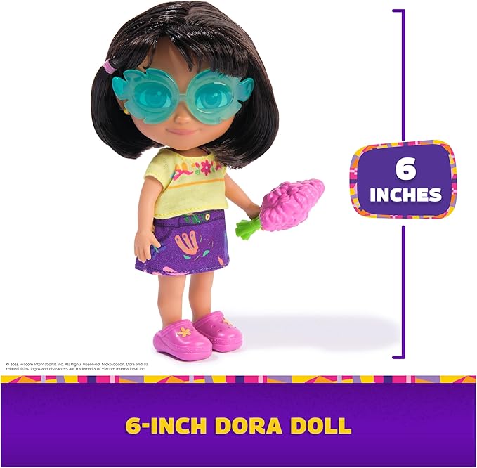 Dora, Dress Up Adventure Dora, 6-inch Doll with Removable Clothes & Accessories, Kids Toys for Girls & Boys Ages 3 and Up