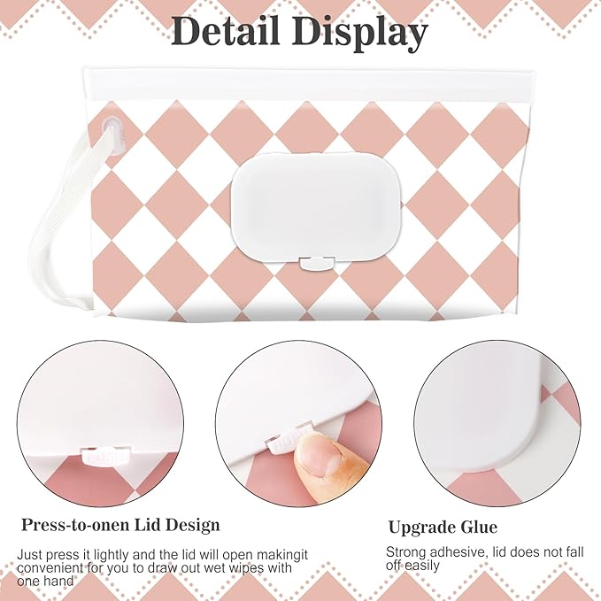 FEBSNOW 2 Pack Baby Wipes Dispenser Holder, Portable Refillable Baby Wet Wipes Pouch Container Reusable Travel Case