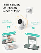 Dr.Care VistaView Lite Smart WiFi Baby Monitor with 2 Cameras- 4” 720P Split Screen & 1080P Camera App Control, Motion Alerts, HD Night Vision, 2-Way Talk, Triple Security, Video Recording