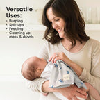 Organic Burp Cloths Baby Boy, Girl - 6-Pack Large Cotton Burping Cloths for Babies, Spit Up Rags, Super Absorbent, Ultra Soft Newborn Rag, Gender Neutral, Machine Washable, Durable (Cosmo)