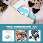 Portable Potty for Toddler Travel Foldable Potty Seat for Toddler Training Toilet for Kids Boys Girls Car On The Go Potty Travel Toilet Chair for Camping Park Indoor/Outdoor (Blue)