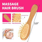 Goat Baby Hair Brush Set, Wooden Comb Massage Scalp Comb, Safe Natural Hair Care Kit, Soft Silicone Bath Brush for Newborns Toddlers (Brush Set+ Massager)