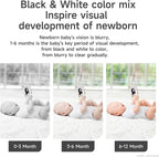 TUMAMA Black and White Baby Toys, High Contrast Tummy Time, Newborn Soft Books Mirror Rattles, Montessori Sensory 0-12 Months, Hanging Infant for Carseat Stroller Play Mat Crib