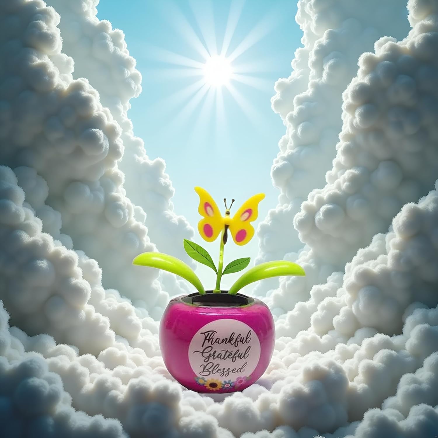 JJLFresheners Solar Flower - Solar-Powered Car Decoration - Physics Theme - Unisex - All Ages - Renewable Energy (Solar Power), Simple Machines