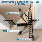 Baby Gate for Stairs, 29.7-40.6" Pressure Mounted Dog Gate, Auto Close Safety Gate for Children & Pets, Easy Install Pet Gate with Walk Thru Door for Doorways & Hallways, No Drilling, Dual-Lock Design