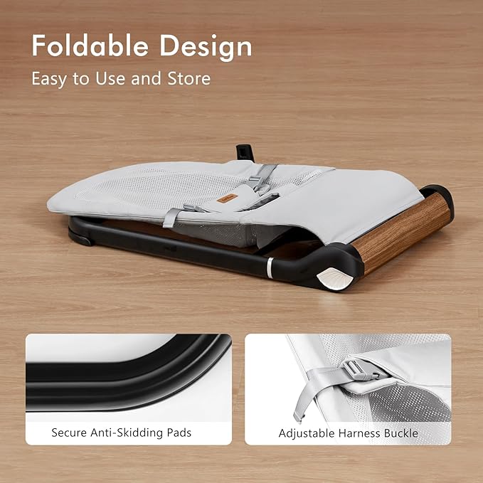 Baby Bouncer Chair - Comfortable Support for Your Little One's Blissful Moments (Net, Light Grey)