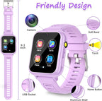 Kids Smart Watch Girls Gifts for Age 5-12, 24 Puzzle Games HD Touch Screen Watches with Video Camera Music Player Pedometer Flashlight 12/24 hr Birthday Gift 6 7 8 Year Old Girl