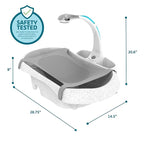 The First Years Rain Shower Baby Bathtub Set - Includes Infant Sling, Soothing Spray Shower Head, Fresh Water Tank and Built in Soft Brush - 3 in 1 Grow with Me Design - Baby Bath Essentials
