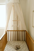 Oilo Crib Sheet, Breathable, Fitted, Organic Cotton Jersey, 300-Thread, Machine Wash, Fits Standard Crib (28" x 52" x 6"), Toddler Bedding, Heirloom Organic Collection, Woodland Animals