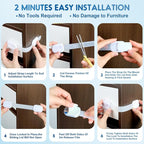 10 Pack Cabinet Locks Baby Proofing, SOGUDE Child Proof Cabinet Locks with 3M Adhesive Child Safety Locks for Refrigerator, Doors, Drawer Locks No Drilling, Cabinet Locks for Babies- White