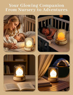 Cute Campfire Lamp, Portable LED Camping Lantern, Rechargeable, Dimming, Candle Lights & Night Light 2 Mode, Table Bedside Lamps, Nightlight for Kids Room, Halloween Decor