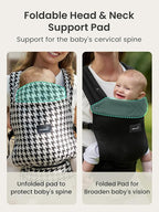 GROWNSY Baby Carrier Newborns to Toddlers, Ergonomic Baby Toddler Carrier Slings Wraps with Head Support, Easy to Wear,Infant Carrier Baby Gift,Travel and Hiking Friendly, for Babies 7 to 44 lb(Black)