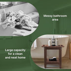 HDPE Shower Bench Seat Capacity 300LB, Waterproof Bathroom Stool with Side Carry Holes, Compact 16.8" L Design, Non-Slip Shower Seat for Elderly, Shaving Legs & Spa - Indoor/Outdoor Use(Brown)