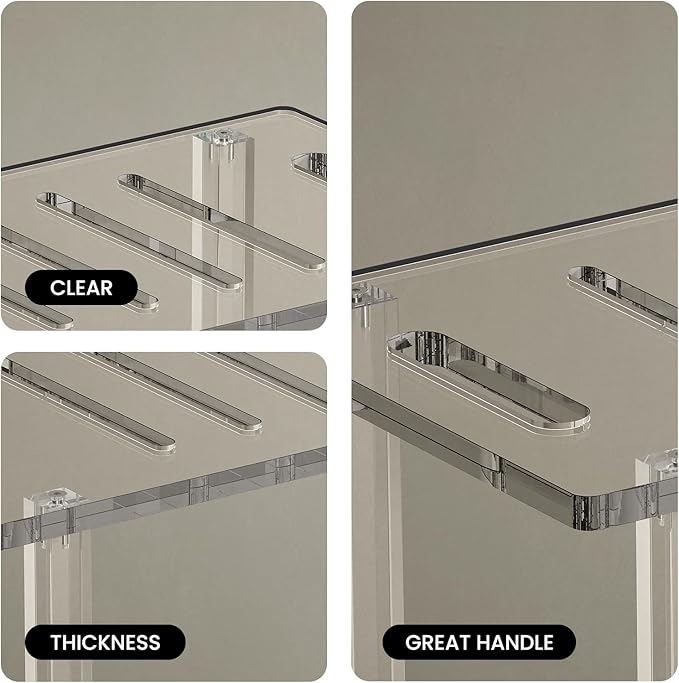 Sumerflos Acrylic Shower Bench for Inside Shower - 24.02" L x 12.99" W x 18.31" H Bathroom Shower Stool with Storage Shelf Heavy Duty (Hold Up to 400lbs) for Shaving Legs Waterproof Non-Slip