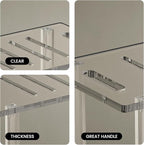 Sumerflos Acrylic Shower Bench for Inside Shower - 24.02" L x 12.99" W x 18.31" H Bathroom Shower Stool with Storage Shelf Heavy Duty (Hold Up to 400lbs) for Shaving Legs Waterproof Non-Slip