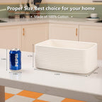 4 Pack Small Storage Shelf Baskets for Organizing, Mini Woven Rope Storage Bins for Towels, Cute Decorative Closet Organizer，Baby Nursery, Gift Empty Baskets -11.81''Lx7.87''Wx4.72''H-White