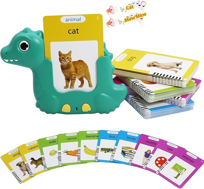 MAYAPHILOS English Talking Flash Cards with 224 Sight Words, Pocket Speech Therapy Toys, Interactive Autism Sensory Toy, Eductional Toys Learn English for Kids