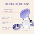 Lansinoh Silicone Milk Collector Breast Pump for Breastfeeding with Suction Base, 4 Ounces, Portable and Lightweight, With Neck Strap and Protective Lid, 1 Count